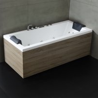 AWT GE108-2E 170x80 hydromasážna vaňa vľavo, drevený obklad