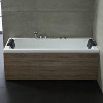 AWT GE108-1E 180x80 hydromasážna vaňa vľavo, drevený obklad