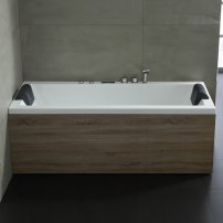 AWT GE108-1E 180x80 hydromasážna vaňa vpravo, drevený obklad
