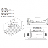 AWT GE108-2E 170x80 hydromasážna vaňa vľavo, drevený obklad