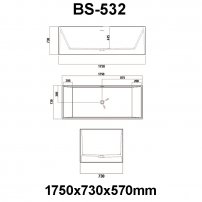 Stoneart BS-532 175x73 voľne stojaca vaňa biela matná