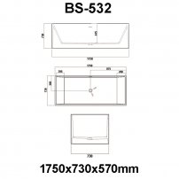 Stoneart BS-532 175x73 voľne stojaca vaňa