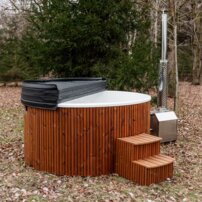 Okrúhla kúpacia kaďa, externá pec Horizont  200x105x95cm