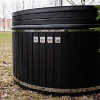 Okrúhla kúpacia kaďa, integrovaná pec Horizont - New, 200x105x95cm