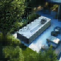 AquaSolus Fusion Professional - plavecký bazén s vírivkou, 590 × 228 × 155