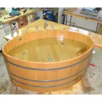 Blumenberg – handcrafted wooden hot tubs made of larch or Kambala wood.