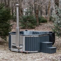 Štvorcová kúpacia kaďa, integrovaná pec Horizont 202×202