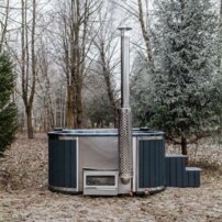 Štvorcová kúpacia kaďa, integrovaná pec Horizont 202×202