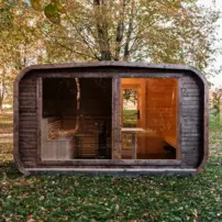 LUX REVERSE sauna s predsieňou 245 × 400 cm