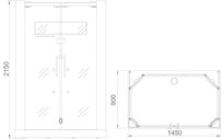 Parný sprchový box + infra sauna D15, 1450 x 900 x 2150