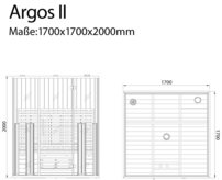 Argos II Lux Red Zeder, 170x170x200 infrasauna