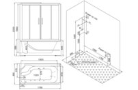 SW-615 parný sprchový box s hydromasážnou vaňou 170 x 85 x 218 cm