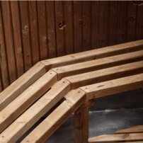 Okruhla kúpacia kaďa z nehrdzavejúcej ocele, integrovaná pec  220×100