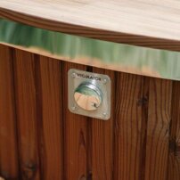 Okruhla kúpacia kaďa z nehrdzavejúcej ocele, integrovaná pec  220×100