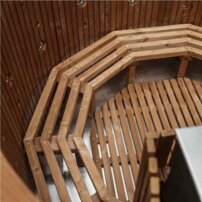 Okruhla kúpacia kaďa z nehrdzavejúcej ocele, integrovaná pec  220×100