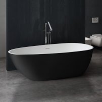 Stoneart BS-505 171x85 voľne stojaca vaňa čierna/biela