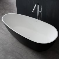 Stoneart BS-505 171x85 voľne stojaca vaňa čierna/biela