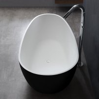 Stoneart BS-505 171x85 voľne stojaca vaňa čierna/biela