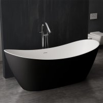 Stoneart BS-526 185x79 voľne stojaca vaňa čierna/biela