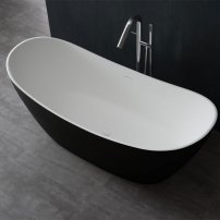 Stoneart BS-526 185x79 voľne stojaca vaňa čierna/biela