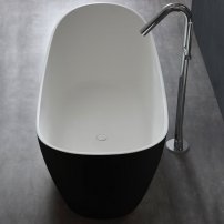 Stoneart BS-526 185x79 voľne stojaca vaňa čierna/biela