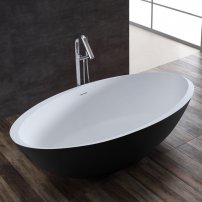 Stoneart BS-531 190x100 voľne stojaca vaňa čierna/biela