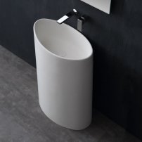 Stoneart LZ503 voľne stojace umývadlo 60x37cm biela lesklá
