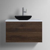 Stoneart umývadlo LC115 minerálny kompozit 38x38cm čierna matná