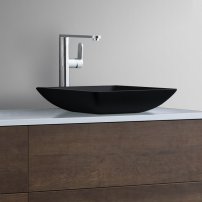 Stoneart umývadlo LC115 minerálny kompozit 38x38cm čierna matná