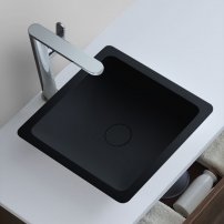 Stoneart umývadlo LC115 minerálny kompozit 38x38cm čierna matná