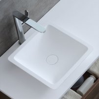 Stoneart umývadlo LC115 minerálny kompozit 38x38cm biela matná