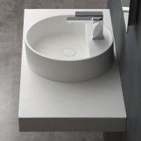 Stoneart umývadlo LC148 minerálny kompozit 45x45cm biela lesklá