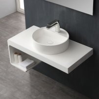 Stoneart umývadlo LC148 minerálny kompozit 45x45cm biela lesklá