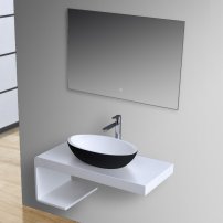 Stoneart umývadlo LC153 minerálny kompozit 60x33cm tmavo sivá