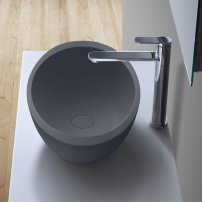 Stoneart umývadlo LC153 minerálny kompozit 60x33cm tmavo sivá