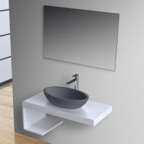 Stoneart umývadlo LC153 minerálny kompozit 60x33cm tmavo sivá