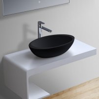 Stoneart umývadlo LC153 minerálny kompozit 60x33cm čierna matná