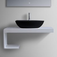 Stoneart umývadlo LC153 minerálny kompozit 60x33cm čierna matná