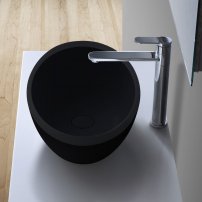 Stoneart umývadlo LC153 minerálny kompozit 60x33cm čierna matná