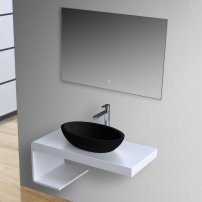 Stoneart umývadlo LC153 minerálny kompozit 60x33cm čierna matná