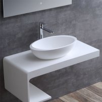 Stoneart umývadlo LC153 minerálny kompozit 60x33cm biela matná