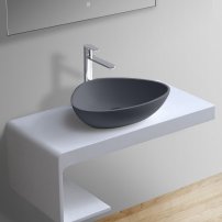 Stoneart umývadlo LC154 minerálny kompozit 56x43cm tmavo sivá