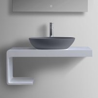 Stoneart umývadlo LC154 minerálny kompozit 56x43cm tmavo sivá