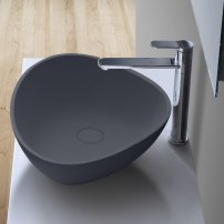 Stoneart umývadlo LC154 minerálny kompozit 56x43cm tmavo sivá