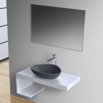 Stoneart umývadlo LC154 minerálny kompozit 56x43cm tmavo sivá