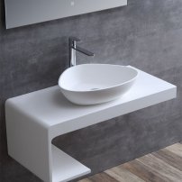 Stoneart umývadlo LC154 minerálny kompozit 56x43cm biela lesklá