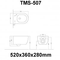 StoneArt TMS-507P WC 52x38cm biela matná