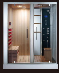 Parná kabína s fínskou saunou Thalia S6/S8, rozmery 220x120x223