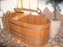 Vírivá vaňa s masážou, drevo Kambala/Smrekovec