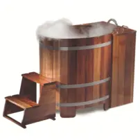 Blumenberg – handcrafted wooden hot tubs made of larch or Kambala wood.